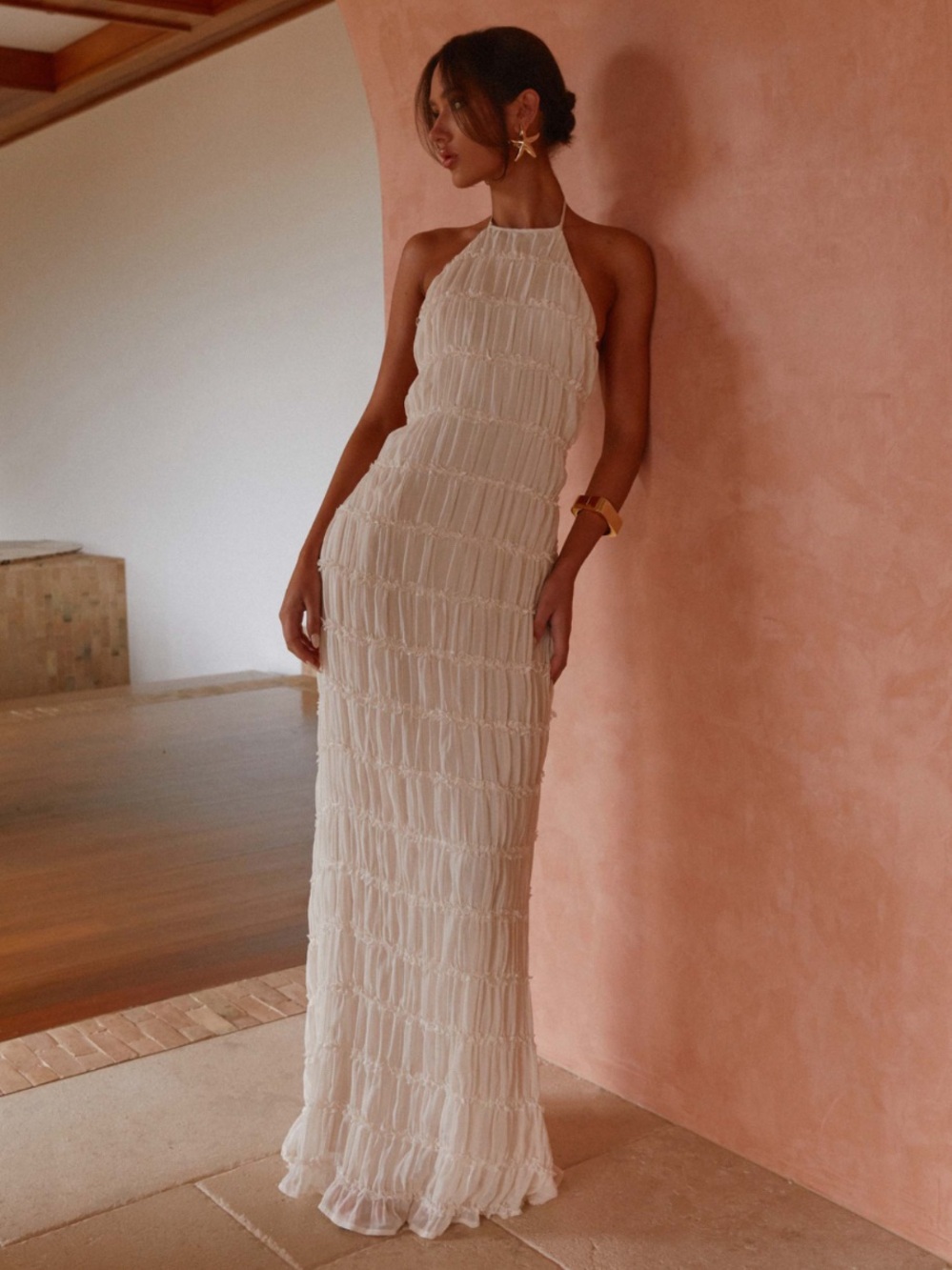 Peppermayo Aullie Maxi Dress in Ivory - Picture 1 of 6